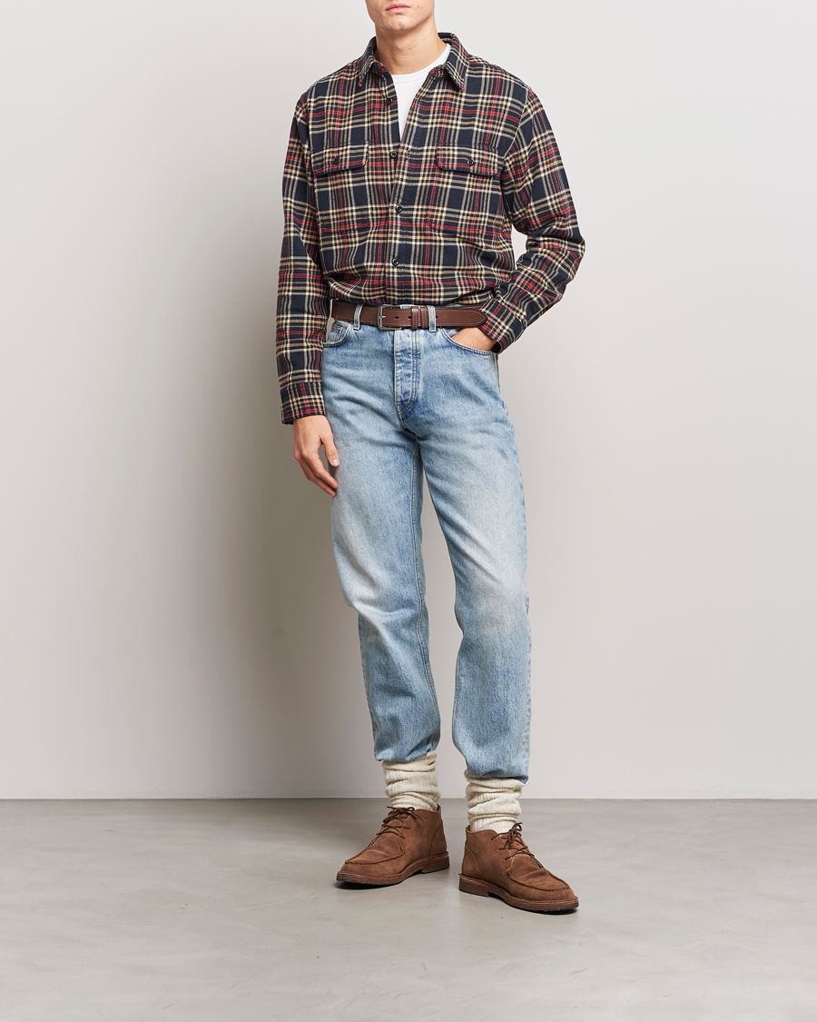 Herre | Skjorter | Filson | Vintage Flannel Work Shirt Navy/Ivory Red