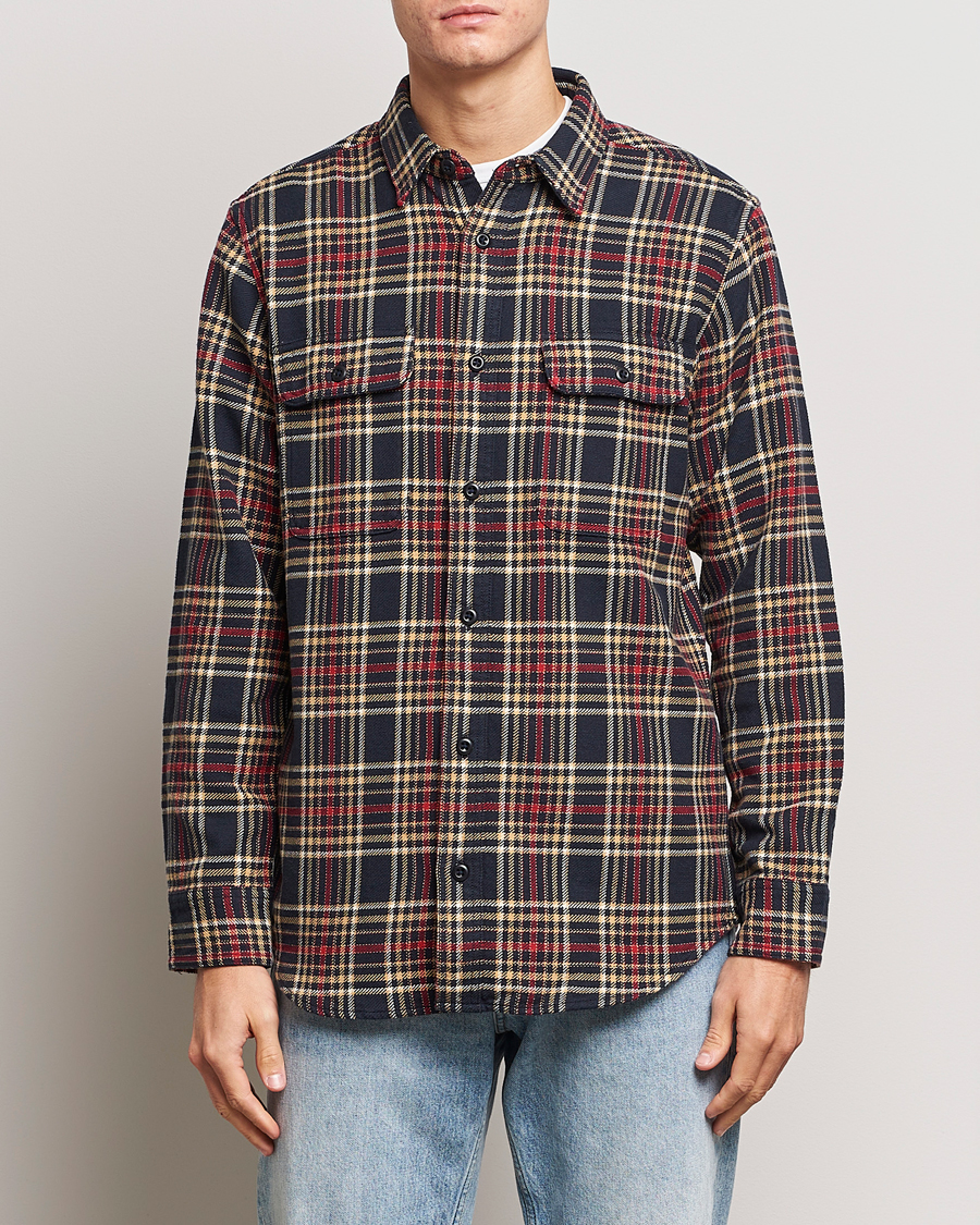 Herre | Filson | Filson | Vintage Flannel Work Shirt Navy/Ivory Red
