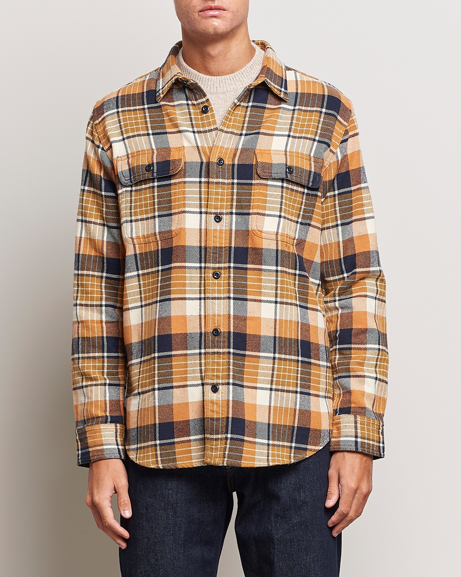 Herre | Skjorter | Filson | Vintage Flannel Work Shirt Navy/Cumin Red