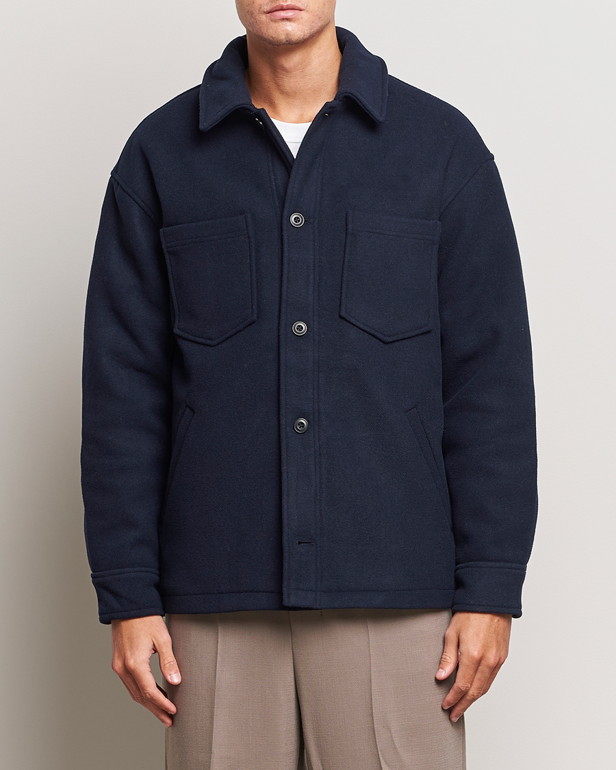 Herre | | Samsøe & Samsøe | Pally Padded Shirt Jacket Salute Navy