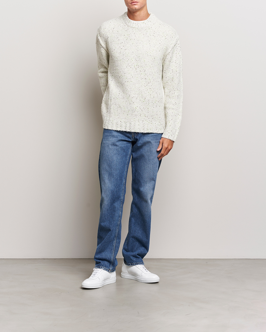 Herre | Gensere | Samsøe Samsøe | Samsøe & Samsøe Max Heavy Knitted Crew Neck White Neps
