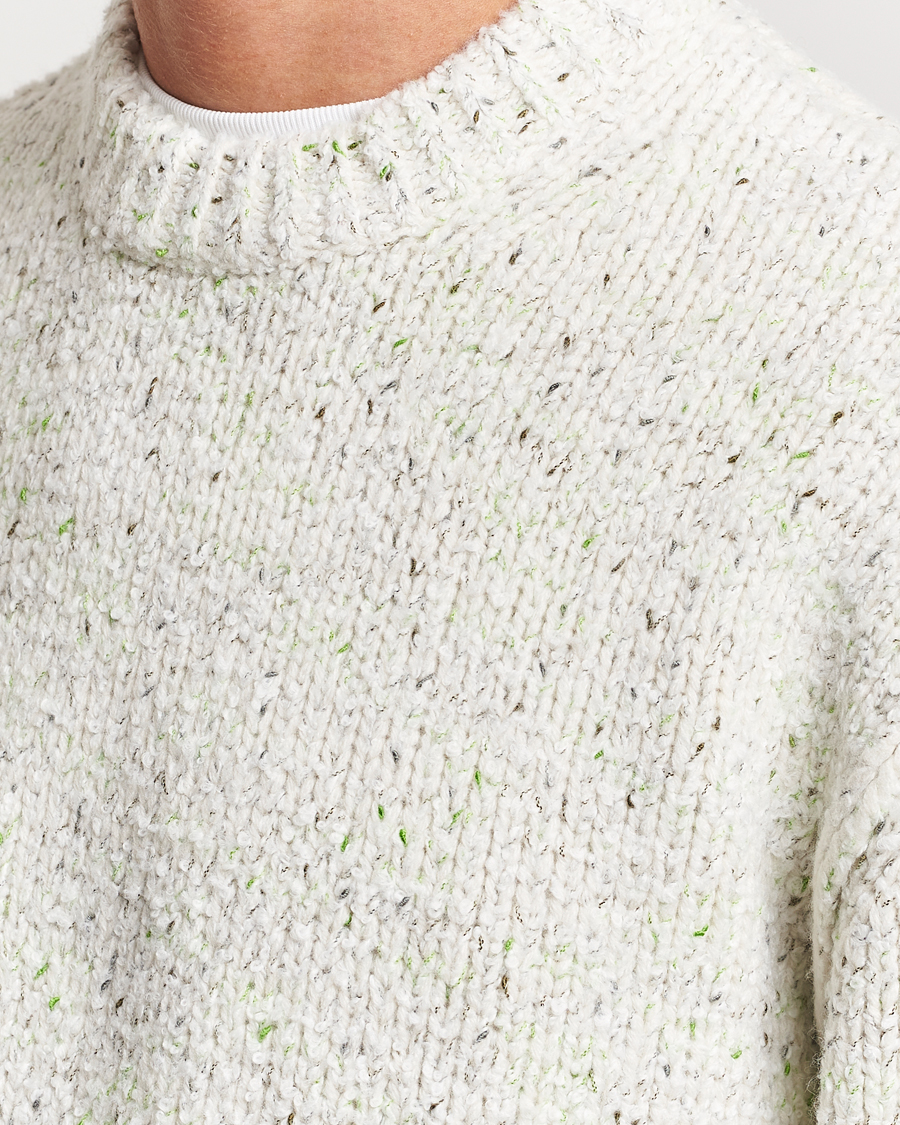 Herre | Gensere | Samsøe Samsøe | Samsøe & Samsøe Max Heavy Knitted Crew Neck White Neps