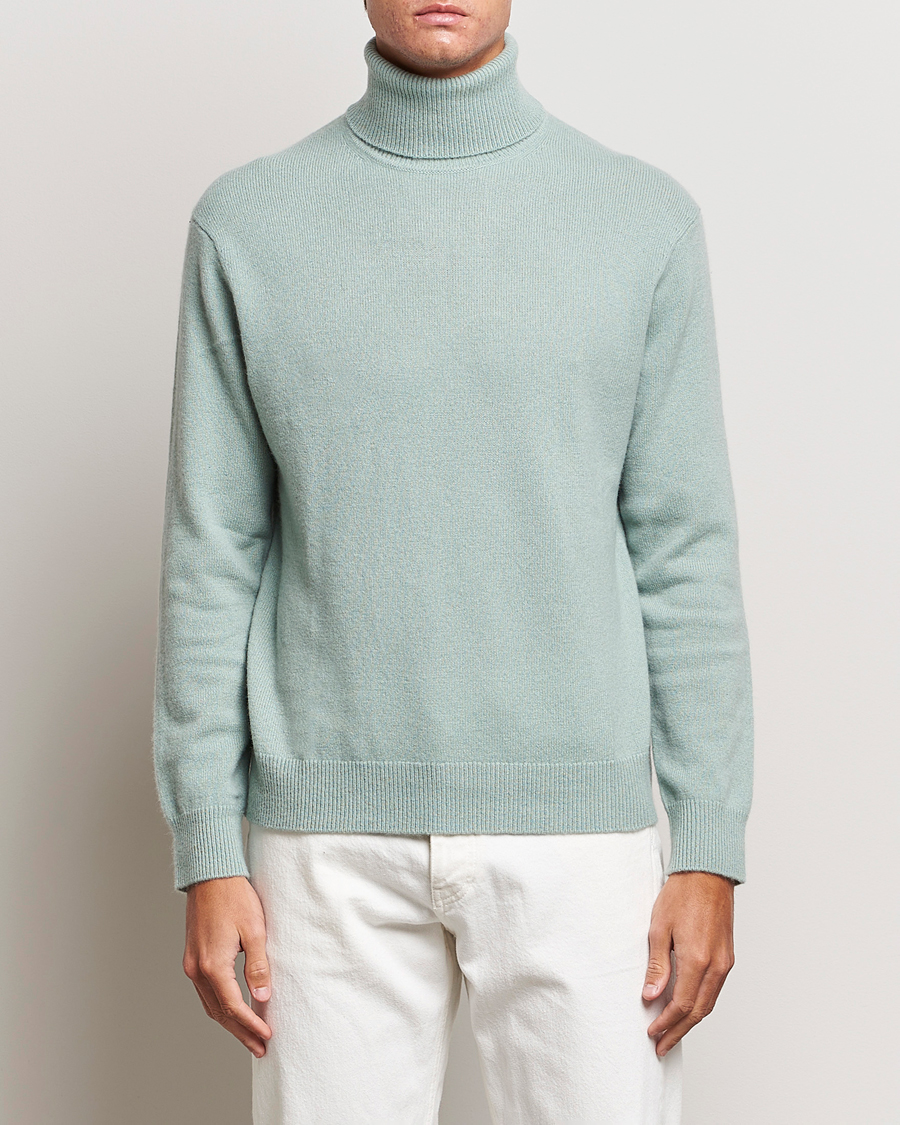 Herre | Gensere | Samsøe Samsøe | Samsøe & Samsøe Viktor Wool Knitted Rollneck Iceberg Green