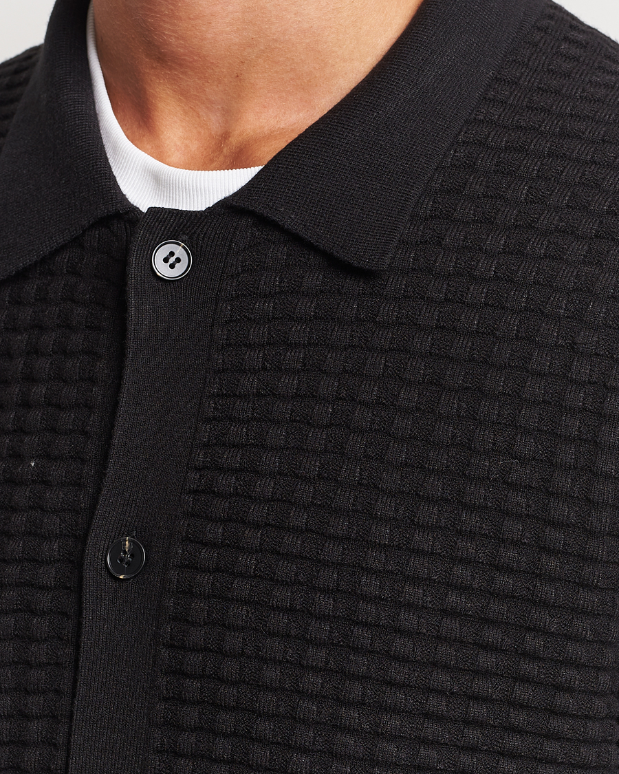 Herre | Gensere | Samsøe Samsøe | Samsøe & Samsøe Jules Waffle Knitted Cardigan Black