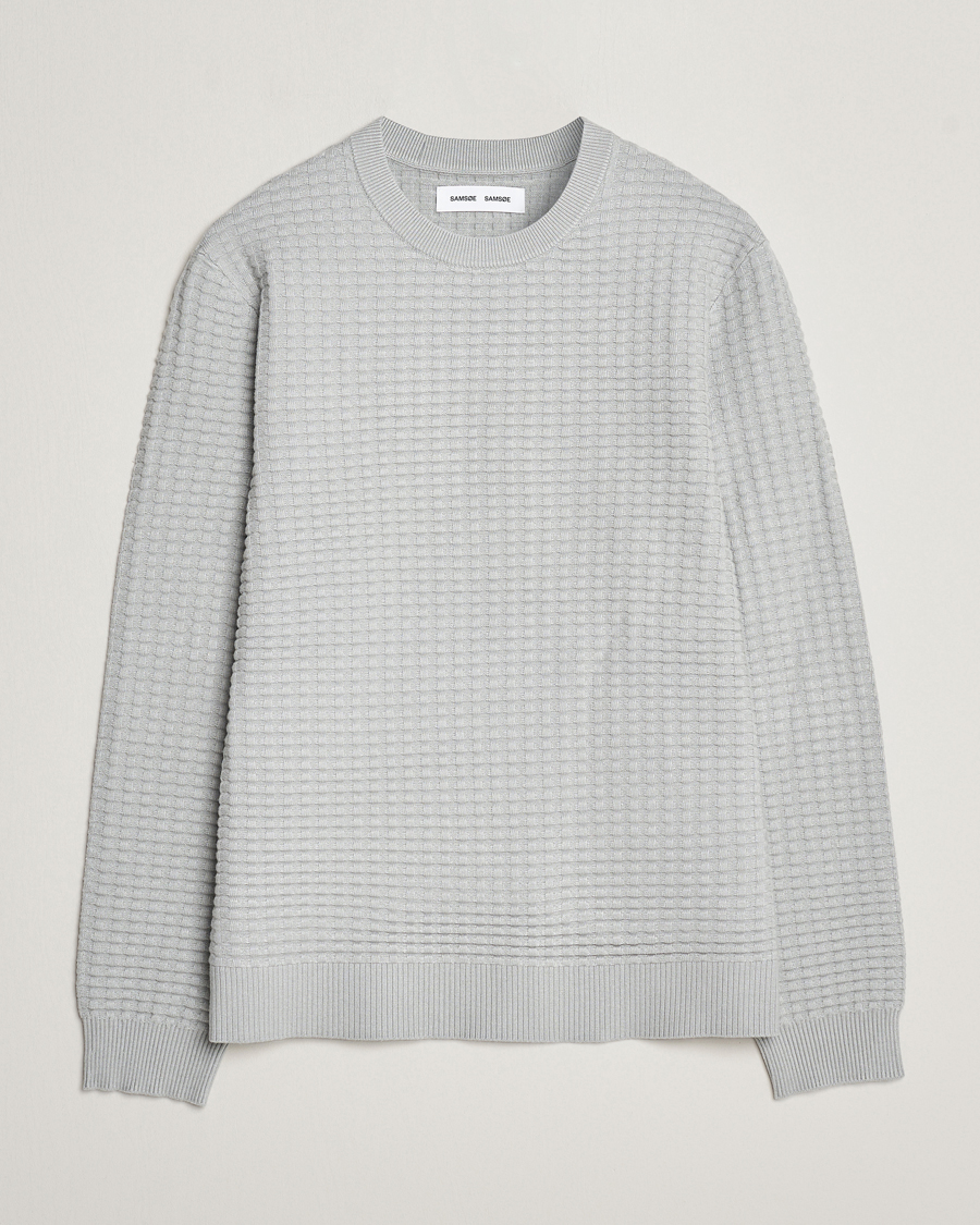 Herre | Gensere | Samsøe Samsøe | Samsøe & Samsøe Jules Waffle Knitted Crew Neck High Rise Grey
