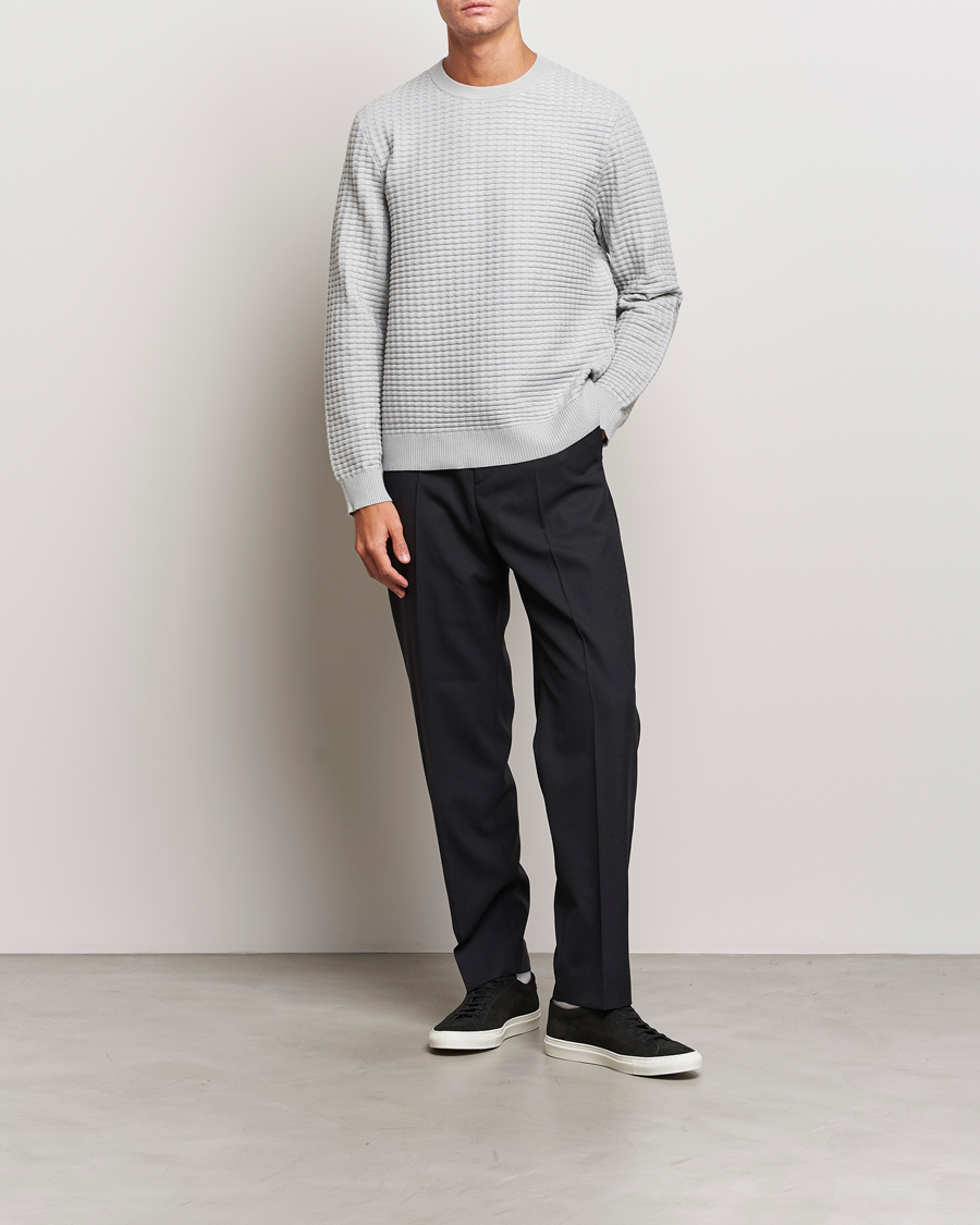 Herre | Gensere | Samsøe Samsøe | Samsøe & Samsøe Jules Waffle Knitted Crew Neck High Rise Grey
