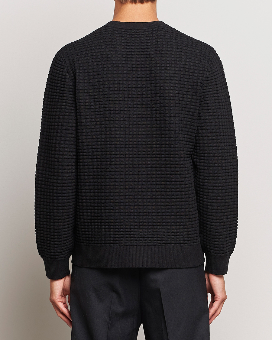 Herre | Gensere | Samsøe Samsøe | Samsøe & Samsøe Jules Waffle Knitted Crew Neck Black