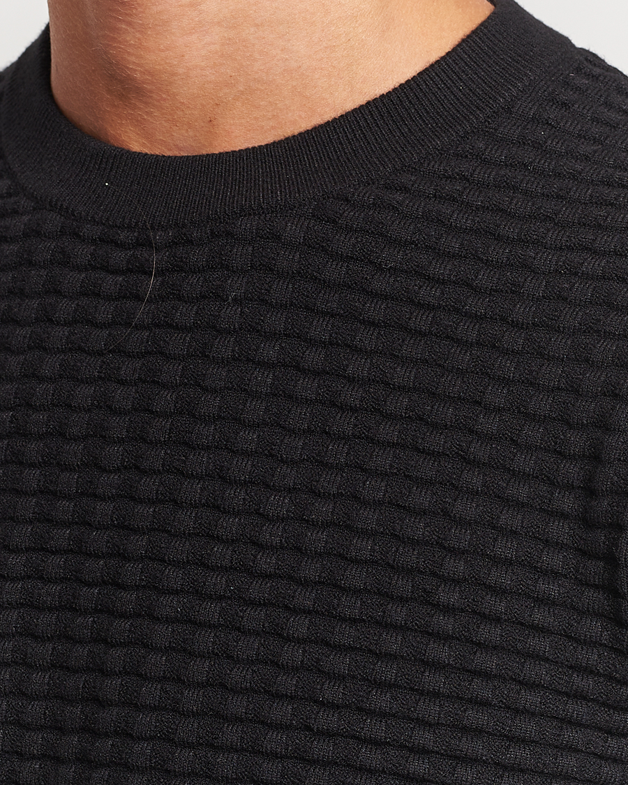 Herre | Gensere | Samsøe Samsøe | Samsøe & Samsøe Jules Waffle Knitted Crew Neck Black