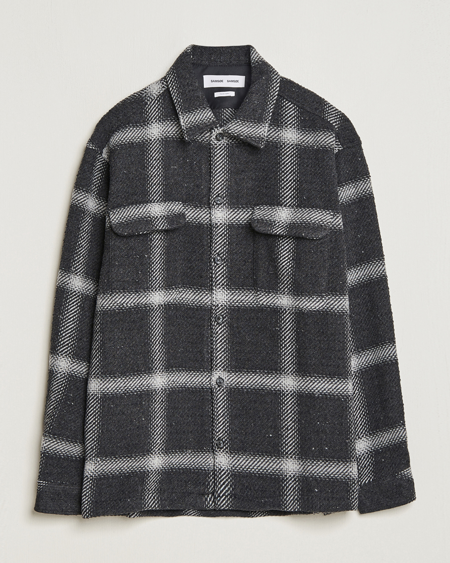 Herre | Skjorter | Samsøe Samsøe | Samsøe & Samsøe Castor Checked Overshirt Black Multi