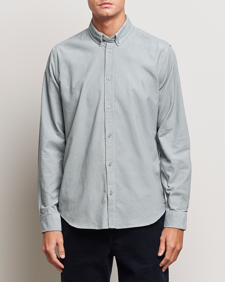 Herre | Cordfløyelskjorter | Samsøe & Samsøe | Liam Baby Cord Shirt High Rise Grey