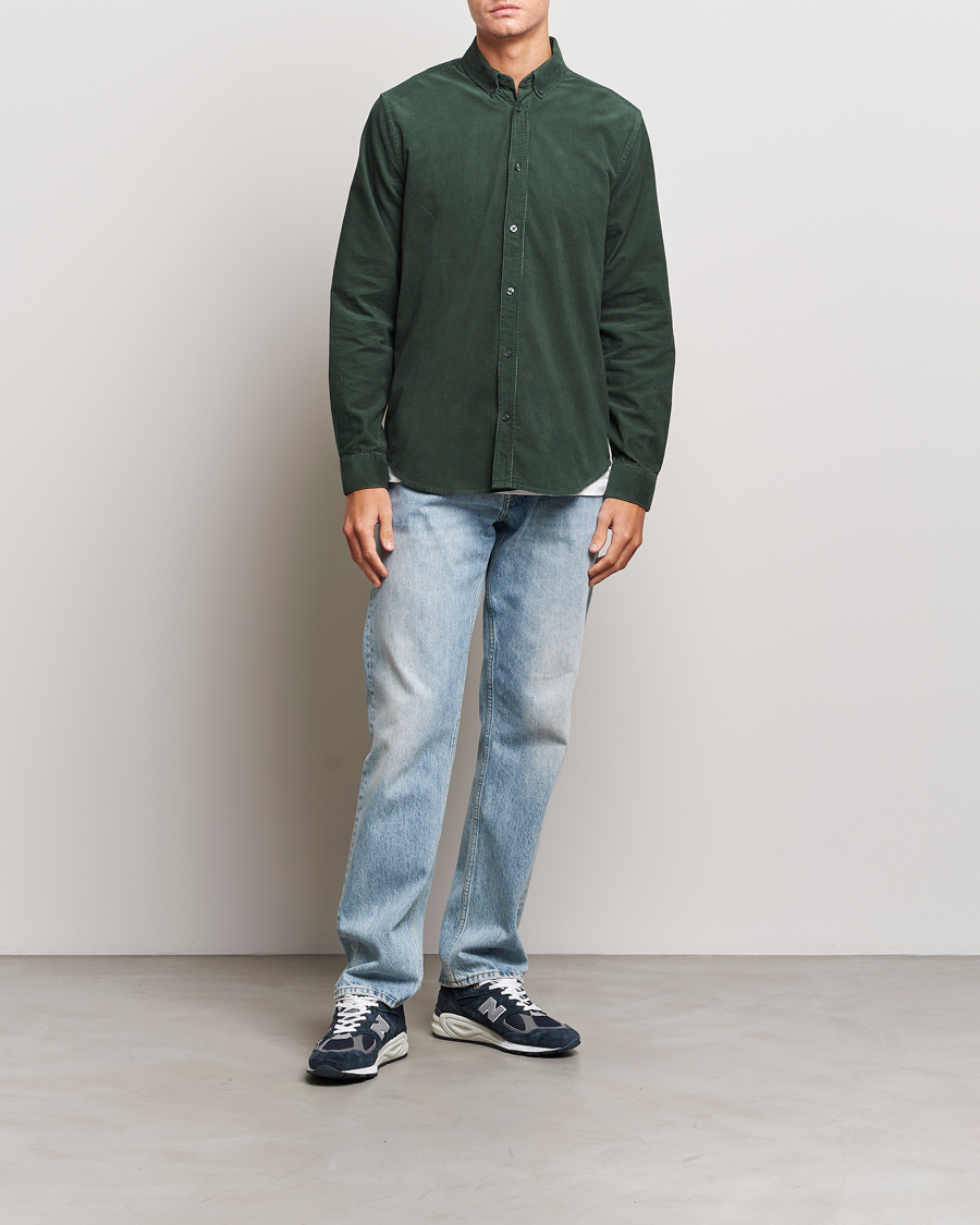 Herre | Skjorter | Samsøe Samsøe | Samsøe & Samsøe Liam Baby Cord Shirt Garden Topiary