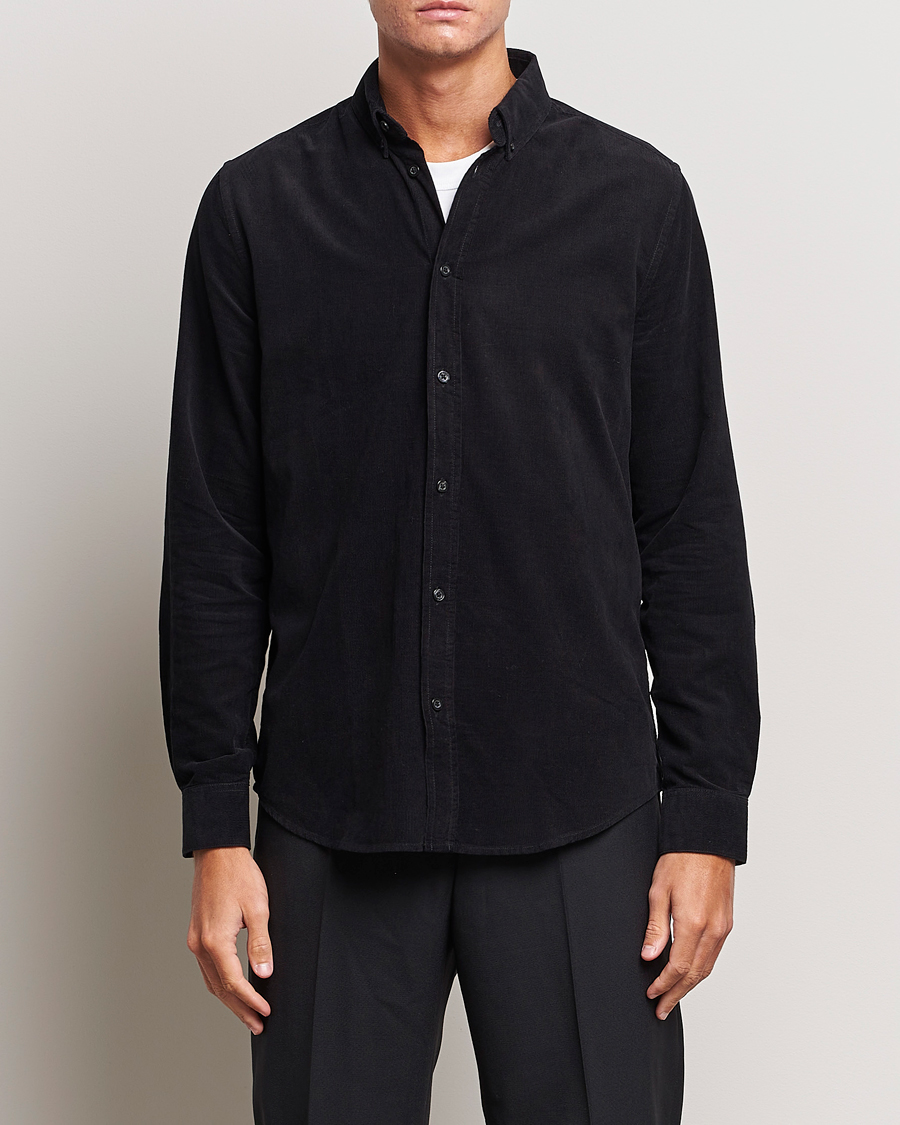 Herre | Cordfløyelskjorter | Samsøe & Samsøe | Liam Baby Cord Shirt Black