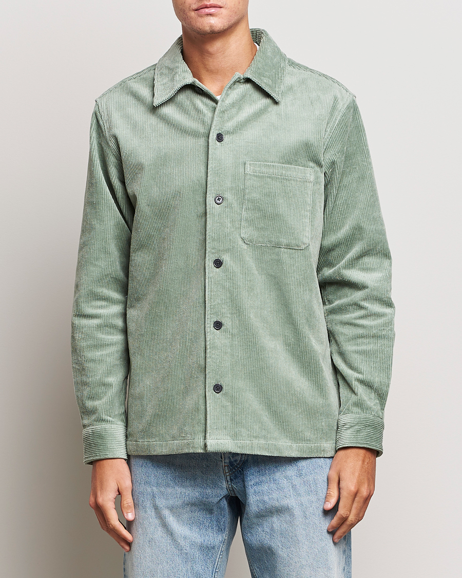 Herre | Sommer | Samsøe & Samsøe | Damon Corduroy Overshirt Iceberg Green