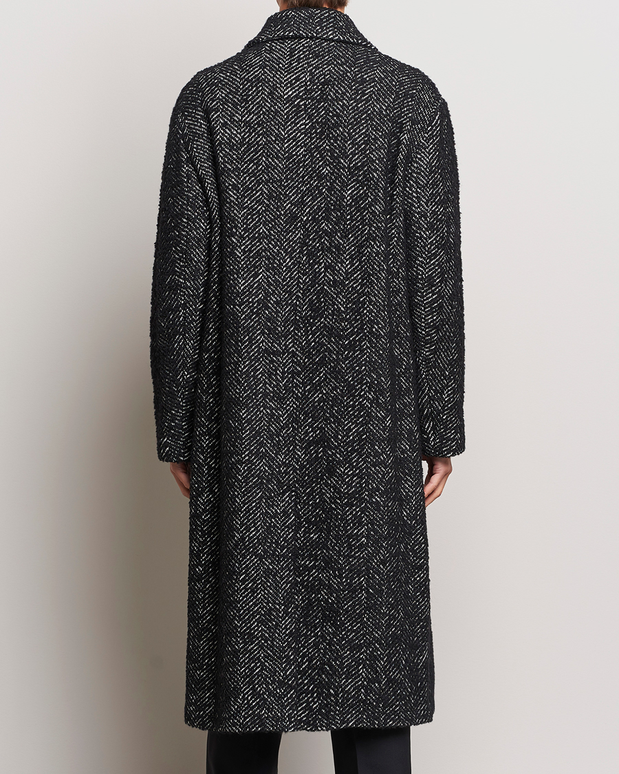 Herre | Jakker | J.Lindeberg | Willy Herringbone Oversize Coat Black Melange