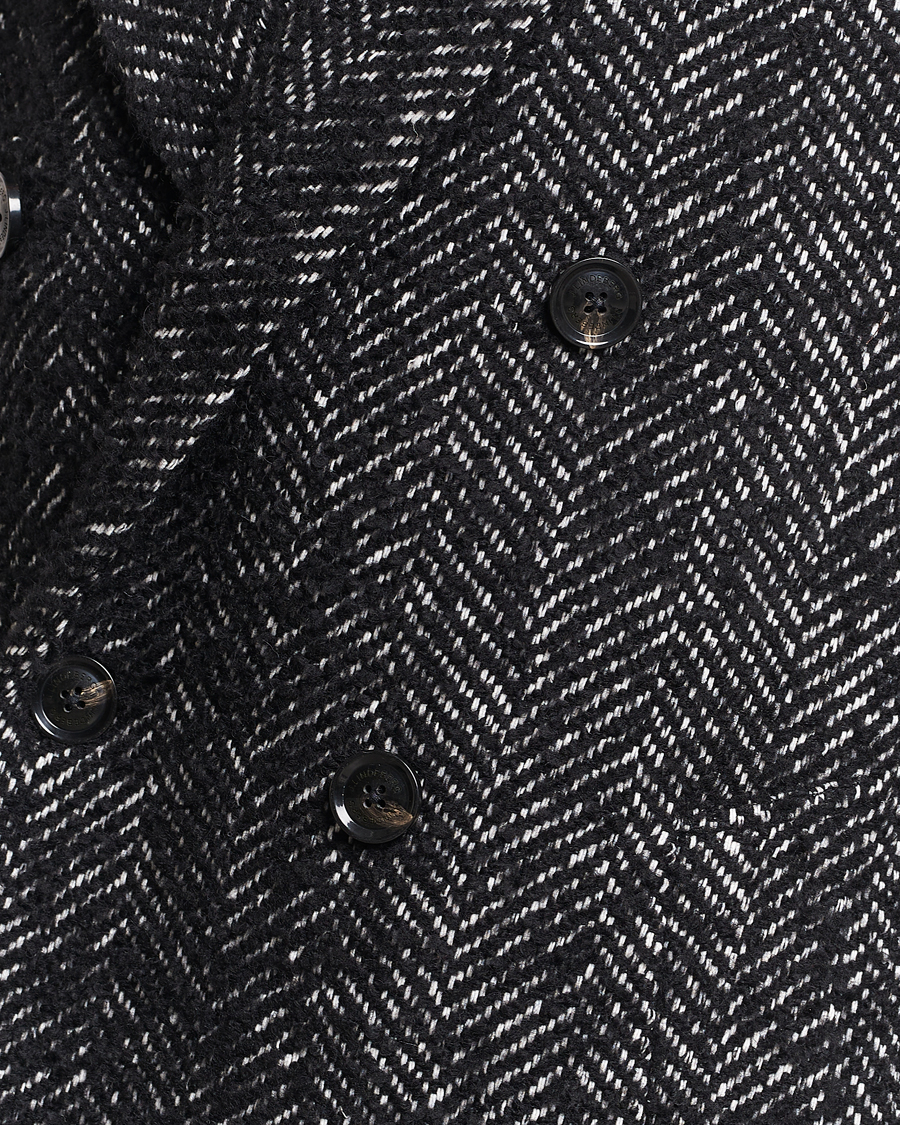 Herre | Jakker | J.Lindeberg | Willy Herringbone Oversize Coat Black Melange