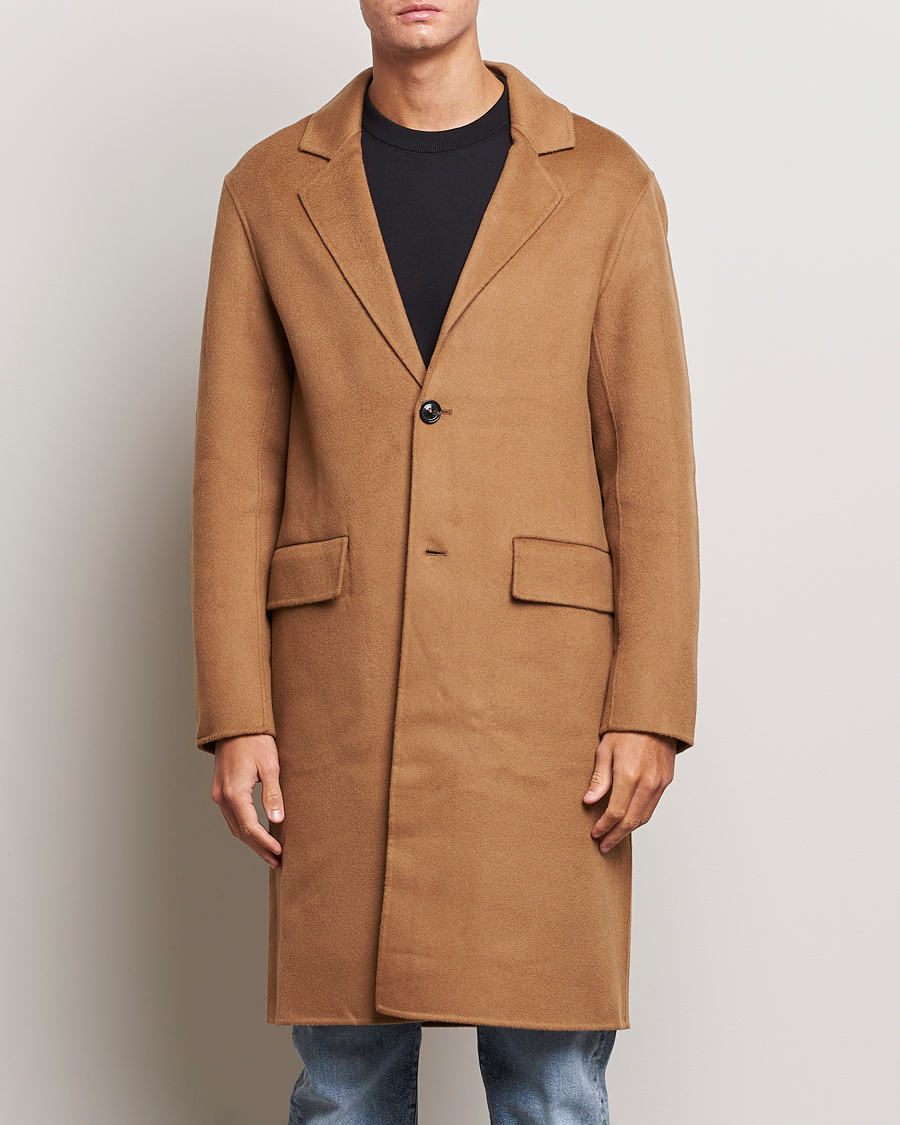 Herre | J.Lindeberg | J.Lindeberg | Diego Unlined Wool/Cashmere Coat Chipmunk