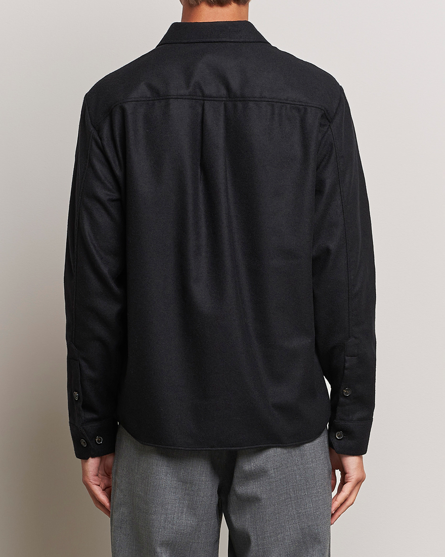 Herre | Skjorter | J.Lindeberg | Flat Wool Overshirt Black