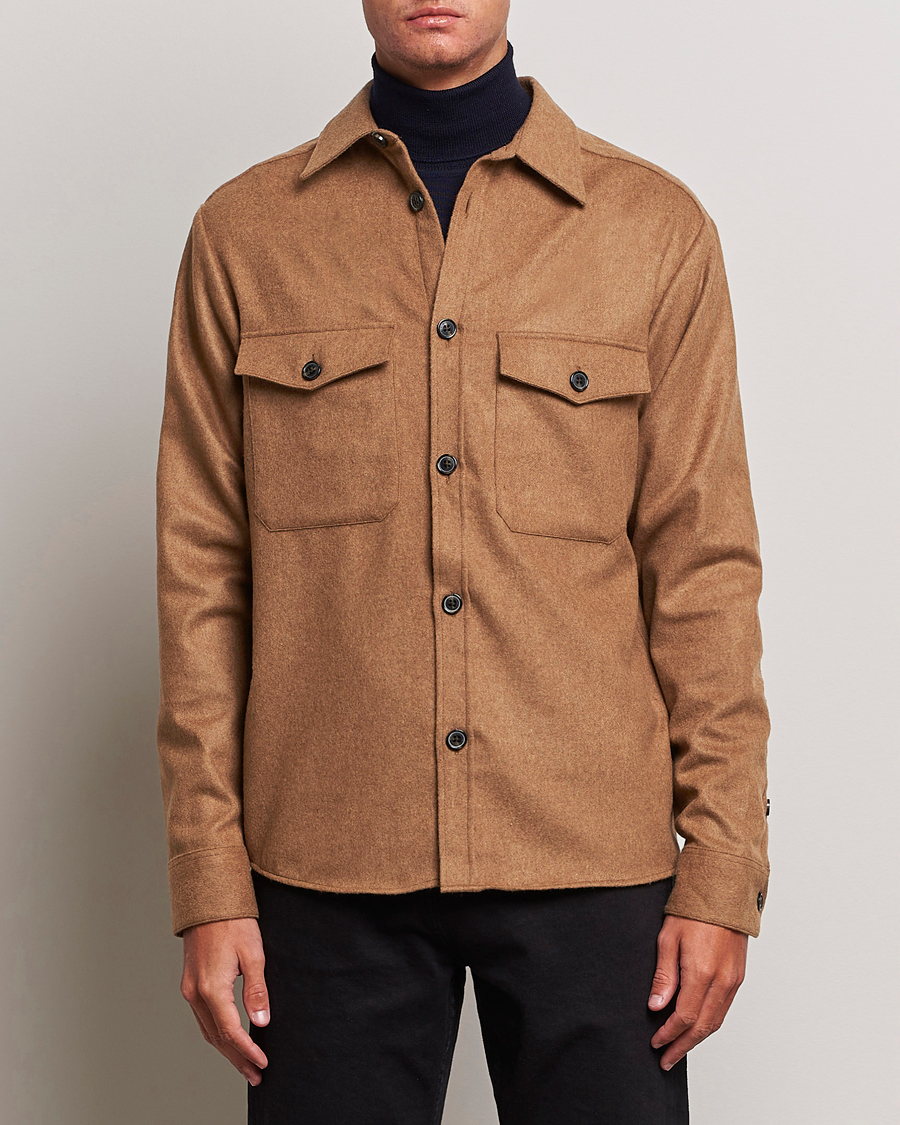 Herre |  | J.Lindeberg | Flat Wool Overshirt Chipmunk