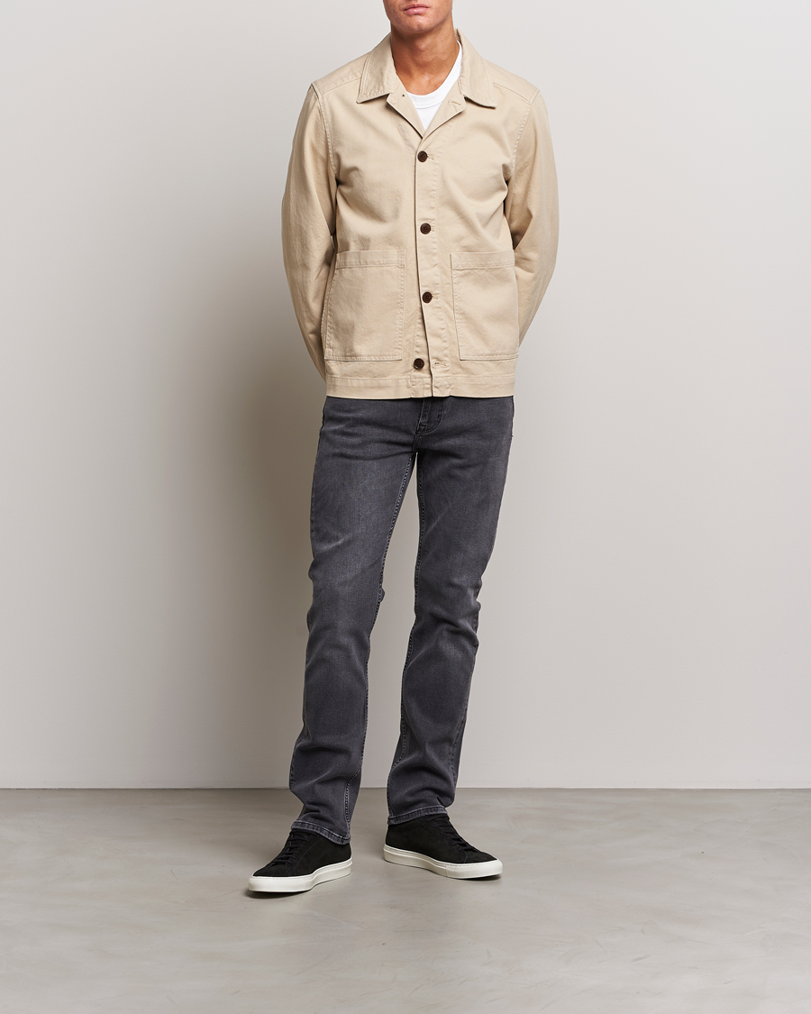 Herre | Skjorter | J.Lindeberg | Lando Organic Twill Overshirt Oyster Grey