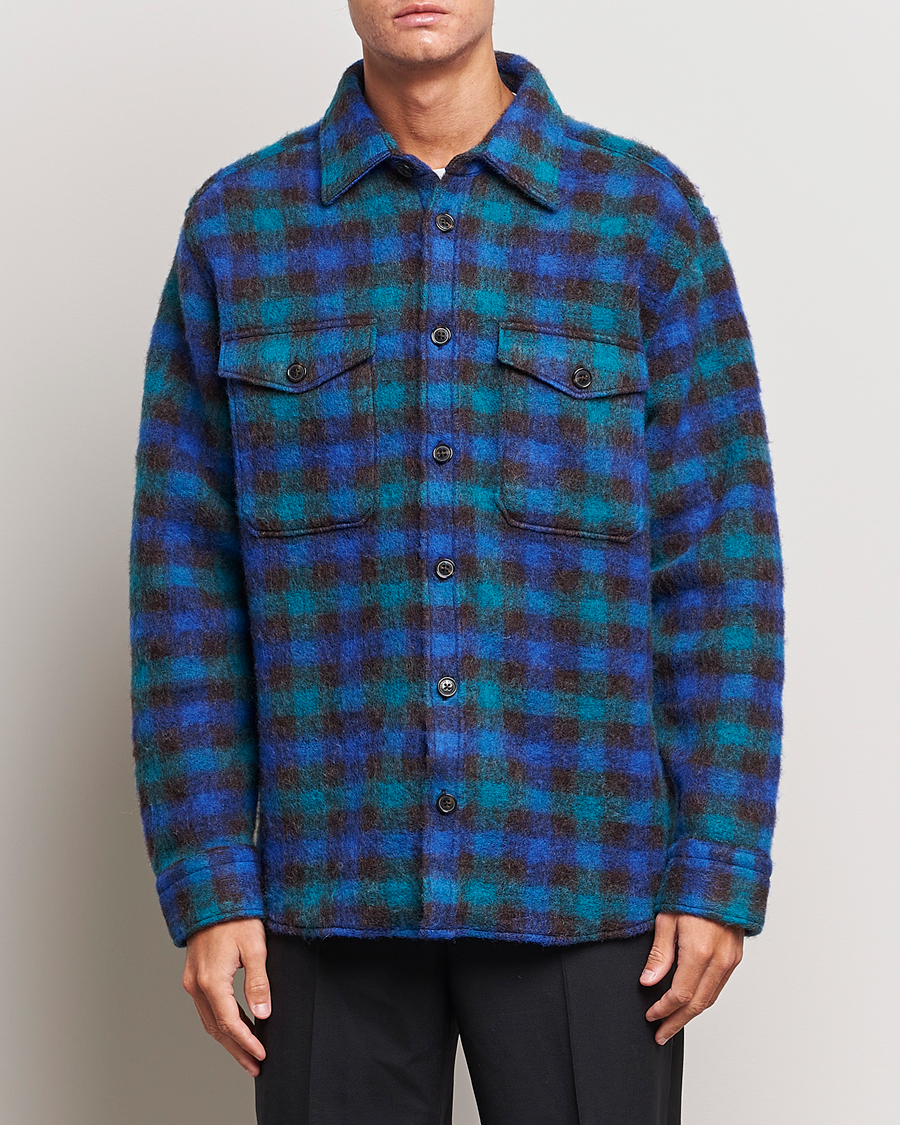 Herre | J.Lindeberg | J.Lindeberg | Carter Check Wool Mix Overshirt Surf The Web
