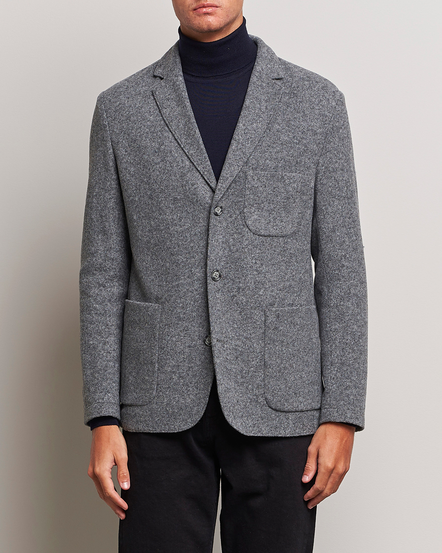 Herre |  | J.Lindeberg | Carlton Wool Cardigan Blazer Mid Grey Mel