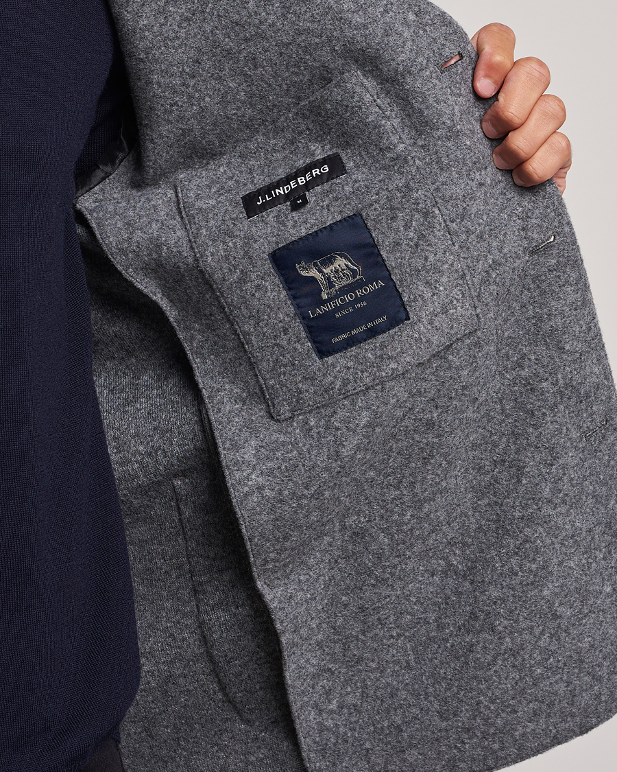 Herre | Dressjakker | J.Lindeberg | Carlton Wool Cardigan Blazer Mid Grey Mel