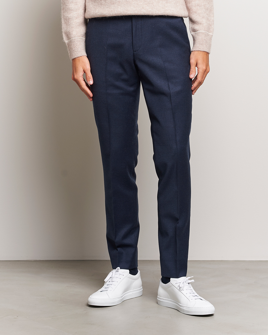 Herre | Bukser | J.Lindeberg | Grant Stretch Flannel Trousers Navy