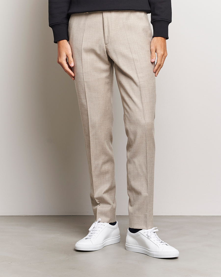 Herre | Flanellbukser | J.Lindeberg | Grant Stretch Flannel Trousers Oyster Grey