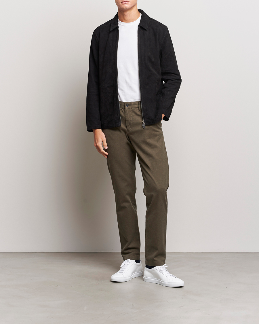 Herre | Bukser | J.Lindeberg | Chaze Flannel Twill Pants Forest Green
