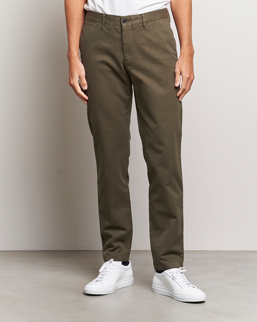 Herre |  | J.Lindeberg | Chaze Flannel Twill Pants Forest Green