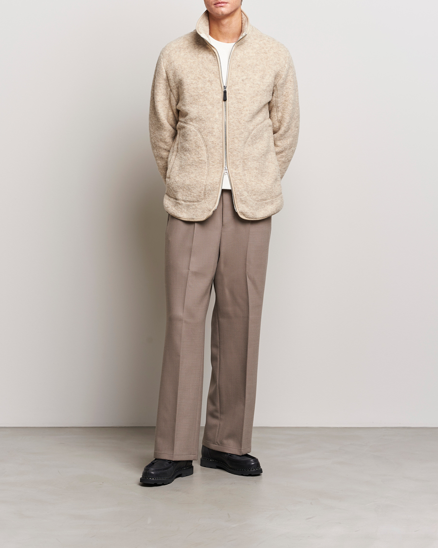 Herre | Gensere | J.Lindeberg | Dustin Wool Fleece Jacket Oyster Grey