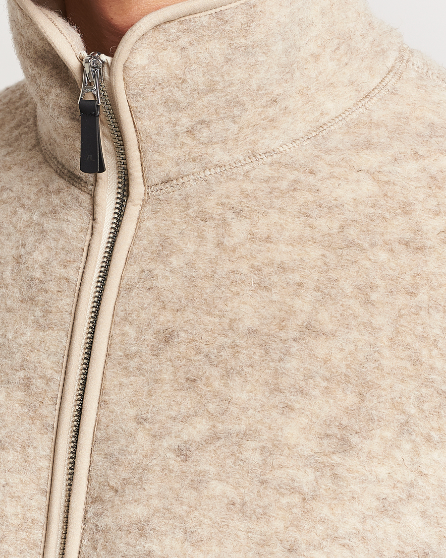 Herre | Gensere | J.Lindeberg | Dustin Wool Fleece Jacket Oyster Grey