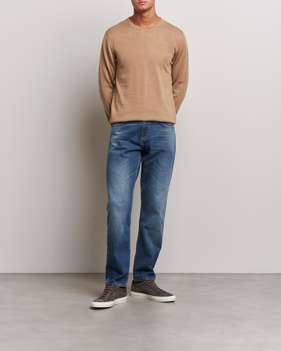 Herre | Gensere | J.Lindeberg | Lyle True Merino Crew Neck Pullover Chipmunk Melange