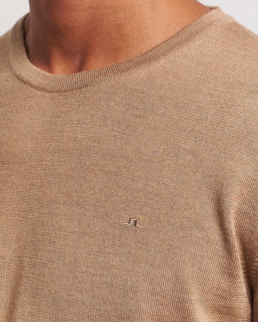 Herre | Gensere | J.Lindeberg | Lyle True Merino Crew Neck Pullover Chipmunk Melange