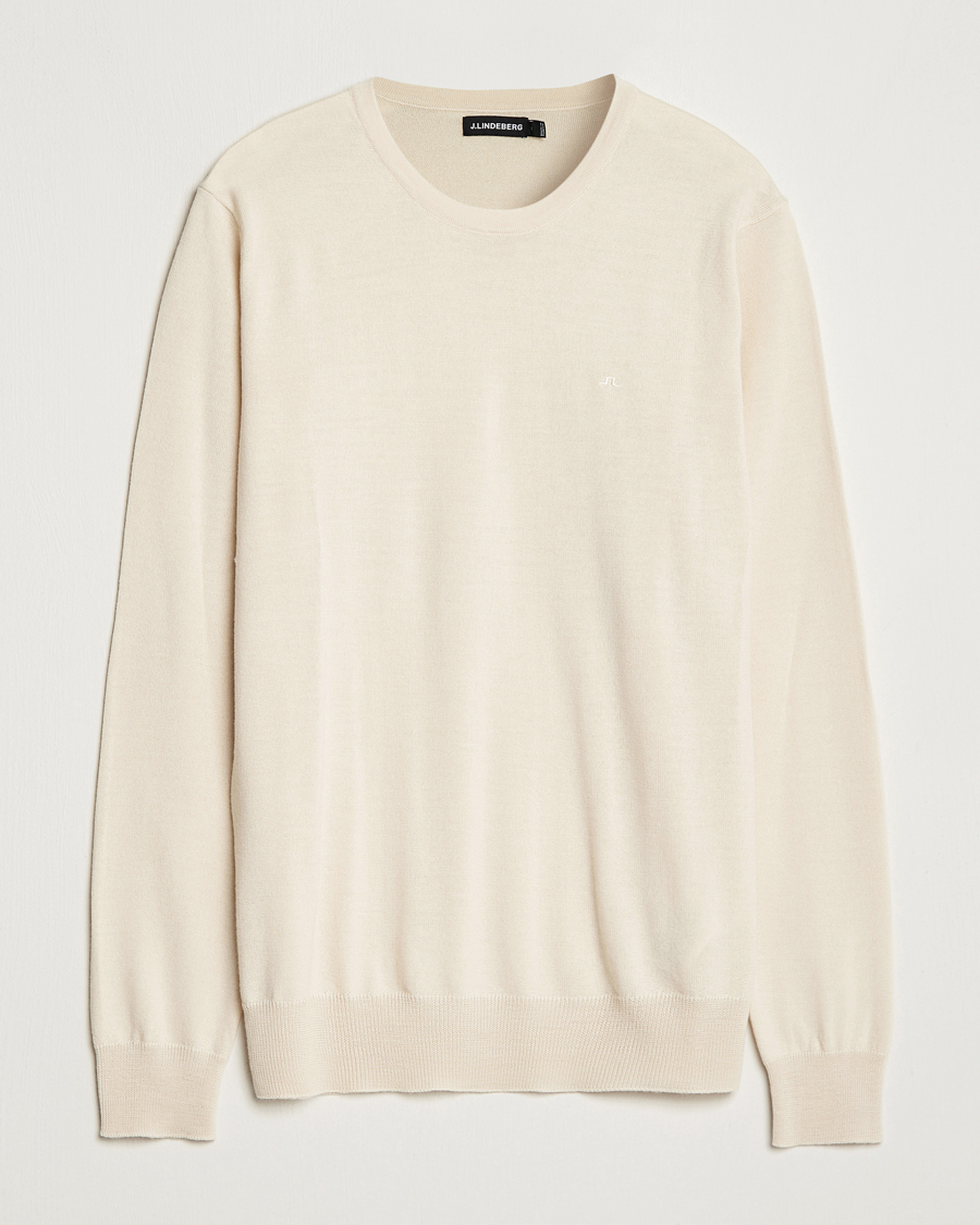 Herre | Gensere | J.Lindeberg | Lyle True Merino Crew Neck Pullover Oyster Grey