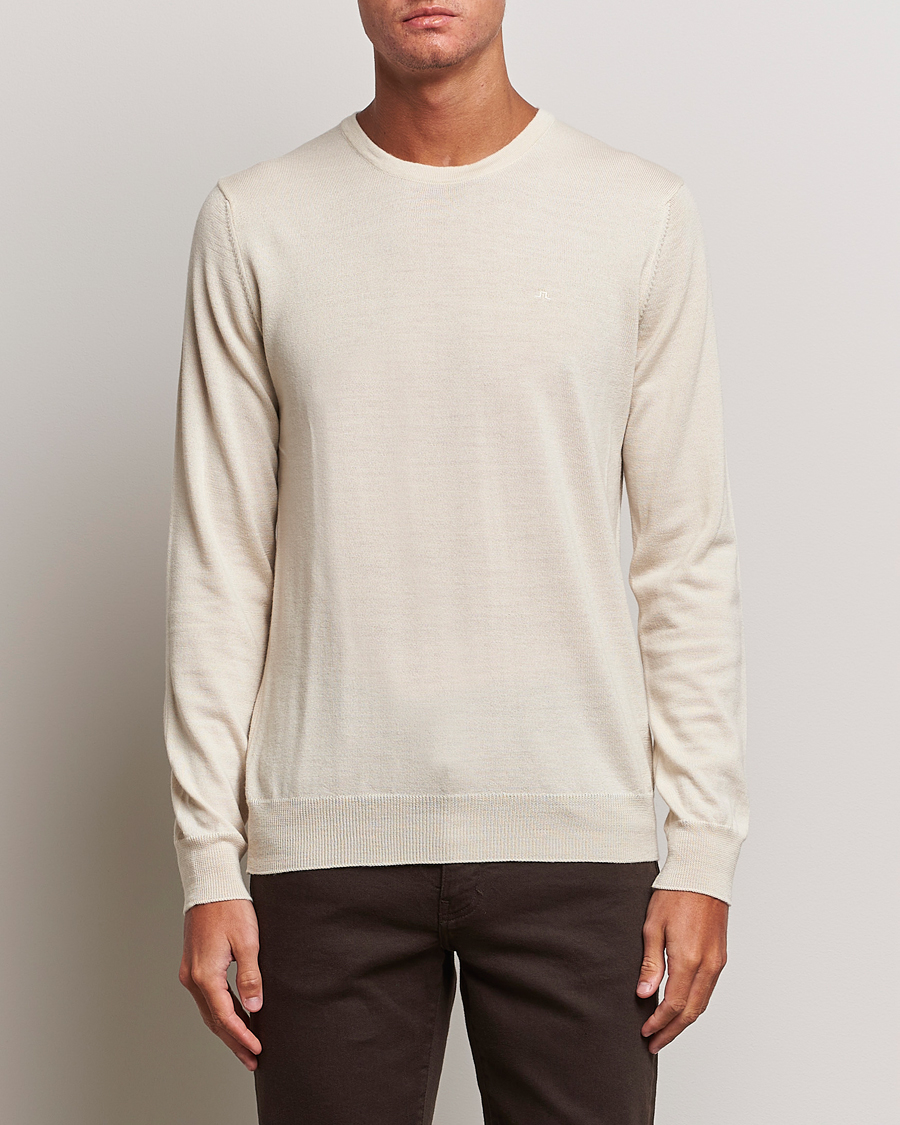 Herre | J.Lindeberg | J.Lindeberg | Lyle True Merino Crew Neck Pullover Oyster Grey
