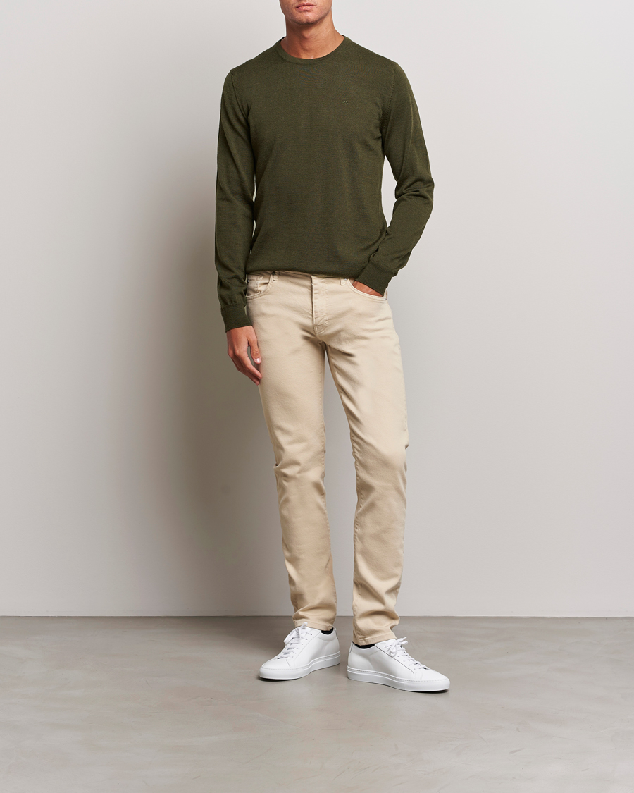 Herre | Gensere | J.Lindeberg | Lyle True Merino Crew Neck Pullover Forest Green