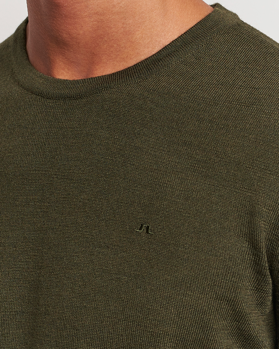 Herre | Gensere | J.Lindeberg | Lyle True Merino Crew Neck Pullover Forest Green