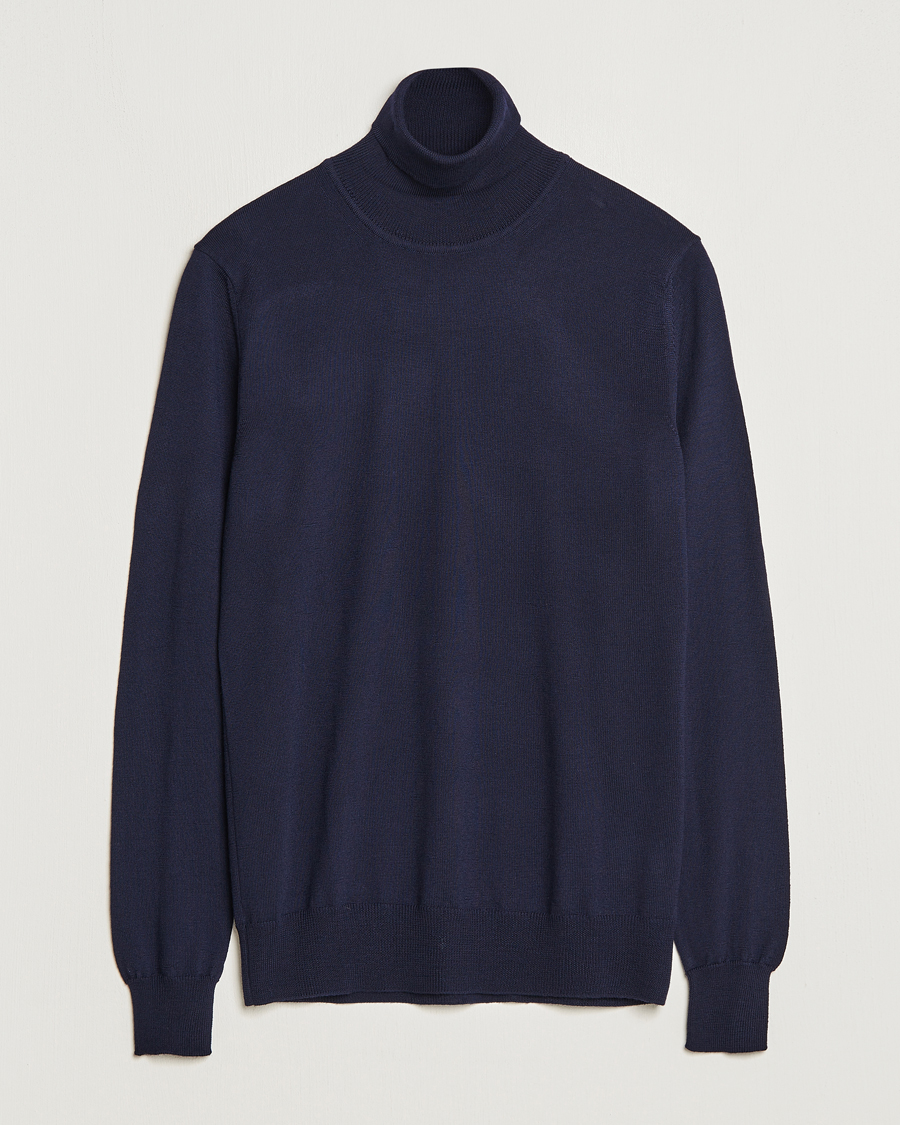 Herre | Gensere | J.Lindeberg | Lyd True Merino Polo Navy
