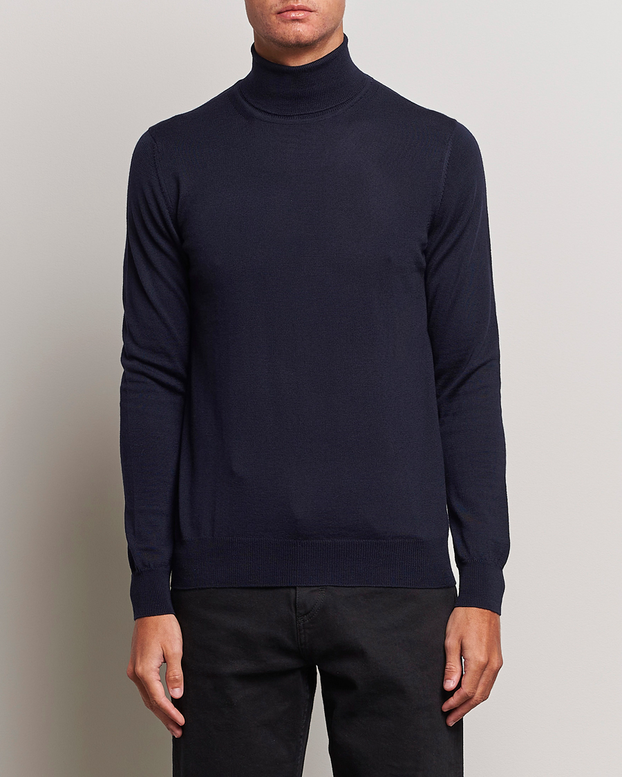 Herre | Gensere | J.Lindeberg | Lyd True Merino Polo Navy