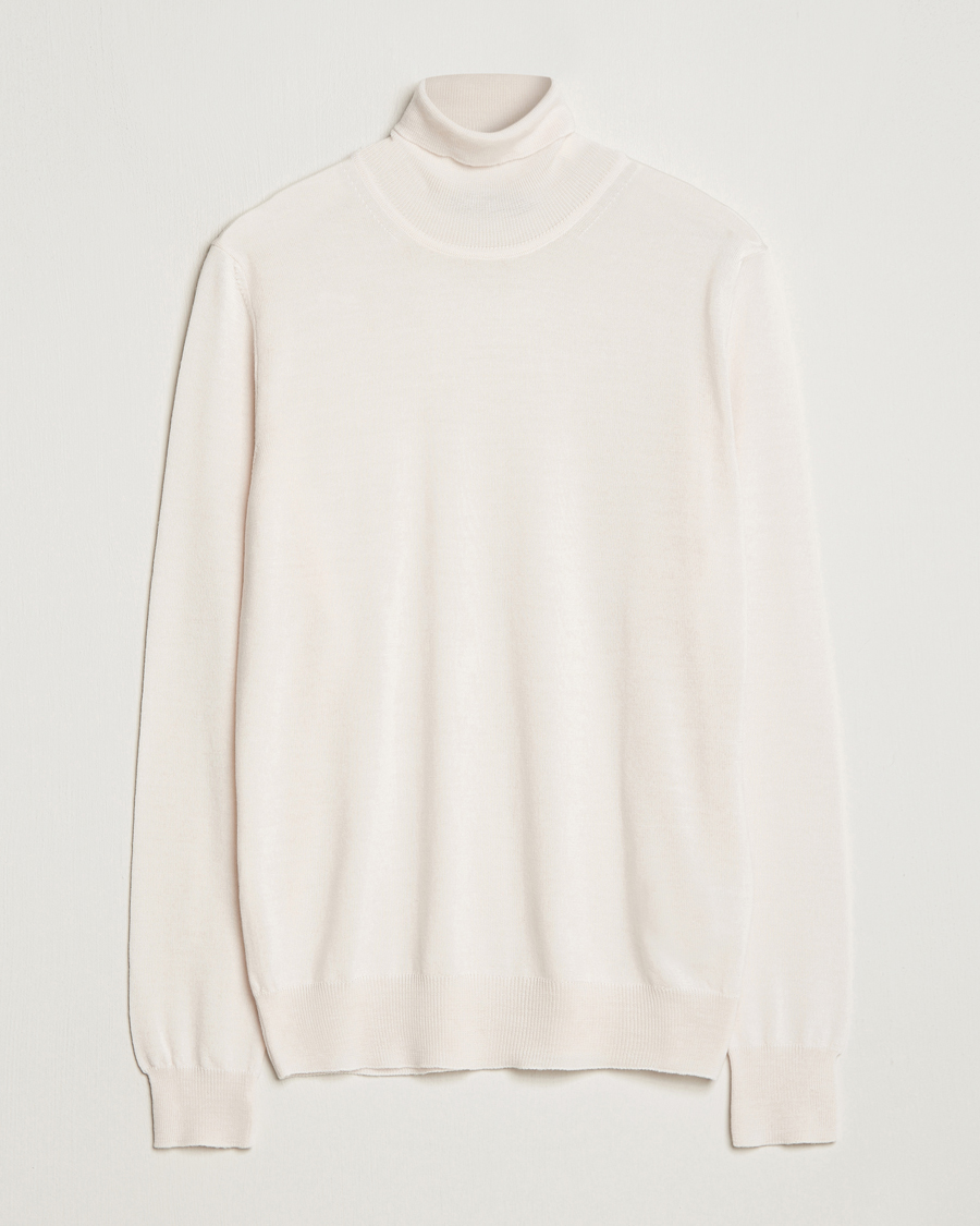 Herre | Gensere | J.Lindeberg | Lyd True Merino Polo Cloud White