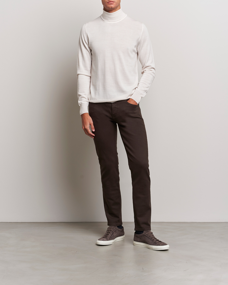 Herre | Gensere | J.Lindeberg | Lyd True Merino Polo Cloud White