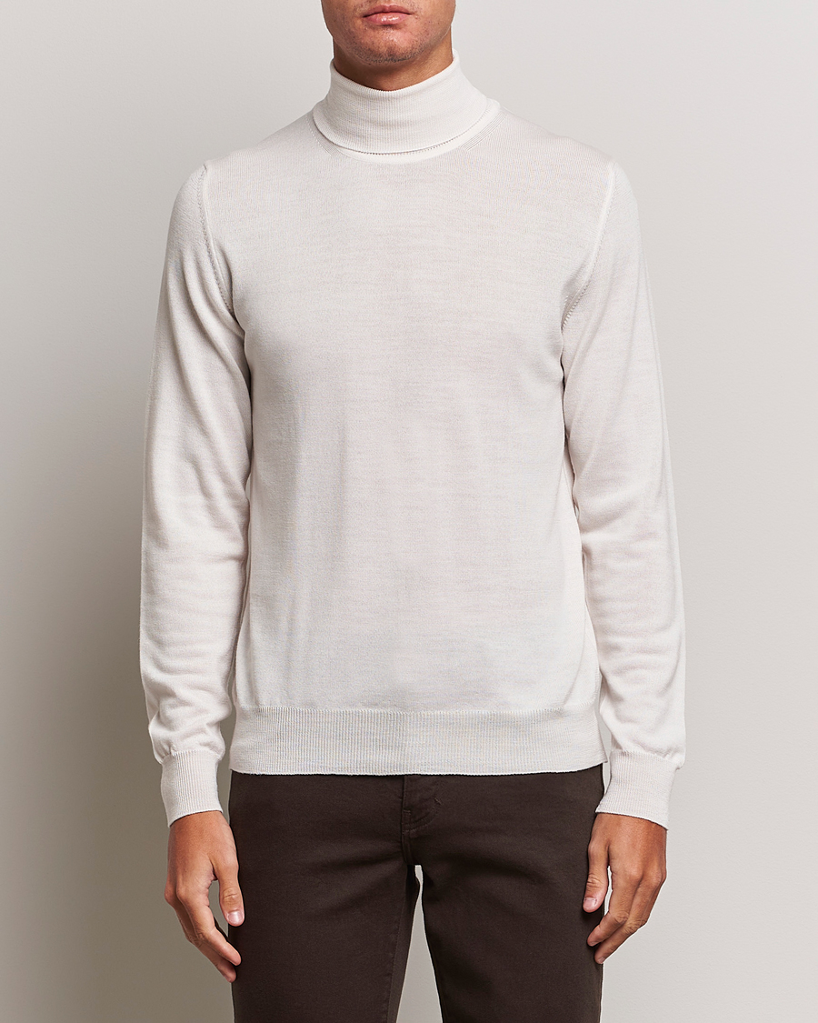 Herre | Gensere | J.Lindeberg | Lyd True Merino Polo Cloud White