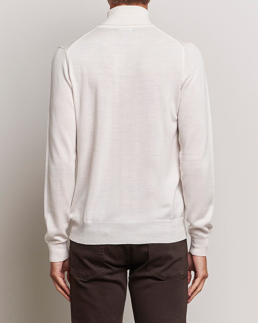 Herre | Gensere | J.Lindeberg | Lyd True Merino Polo Cloud White