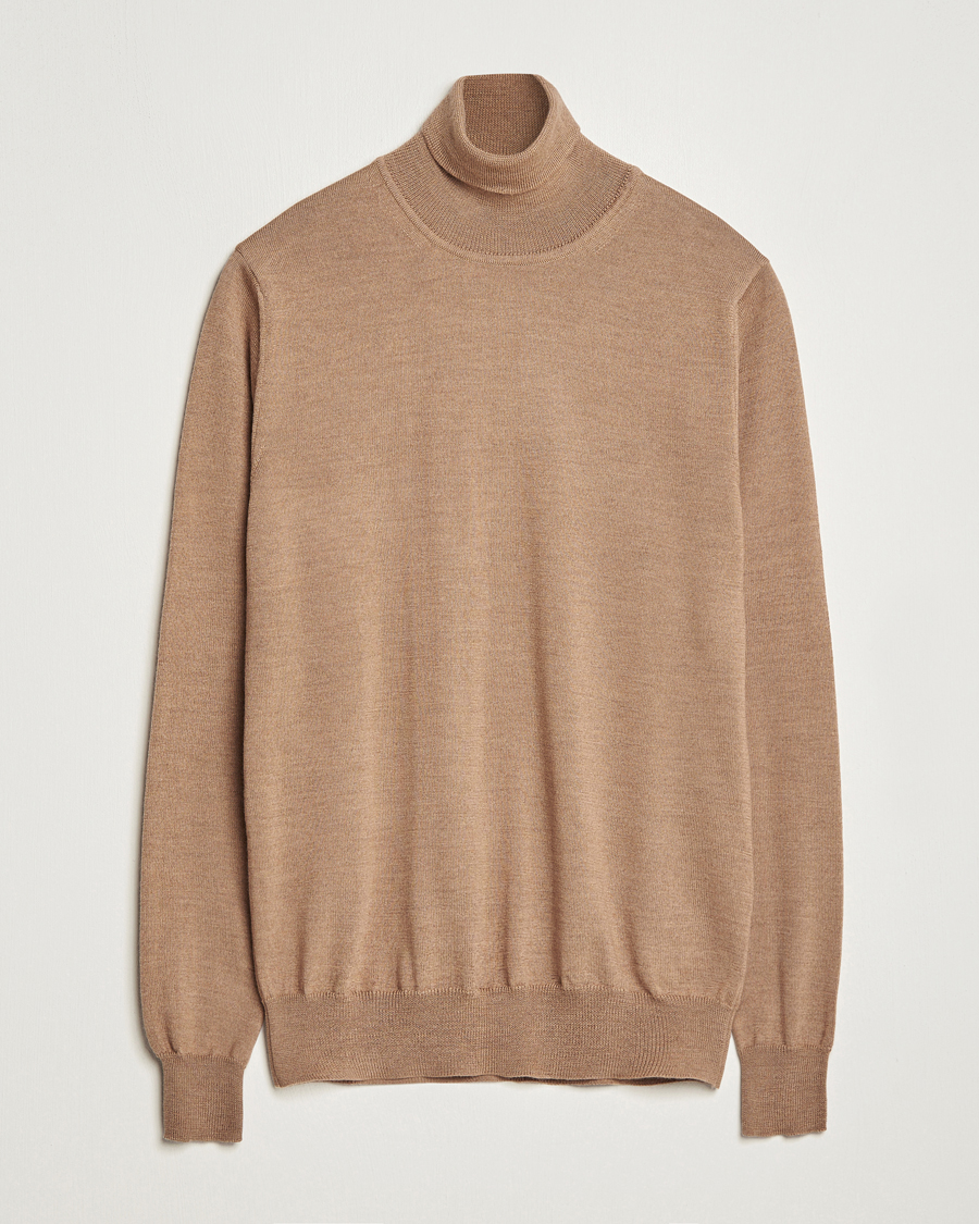 Herre | Gensere | J.Lindeberg | Lyd True Merino Polo Chipmunk Melange