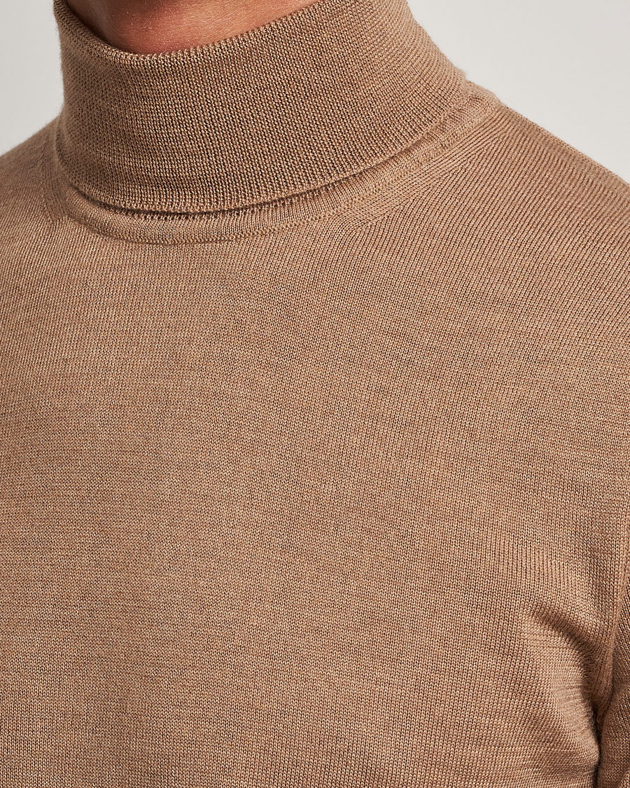 Herre | Gensere | J.Lindeberg | Lyd True Merino Polo Chipmunk Melange