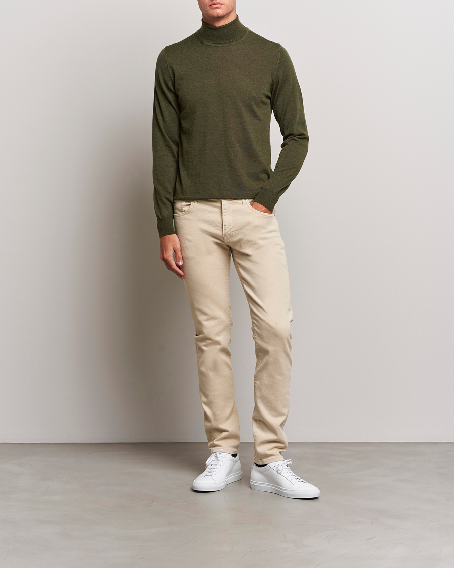 Herre | Gensere | J.Lindeberg | Lyd True Merino Polo Forest Green