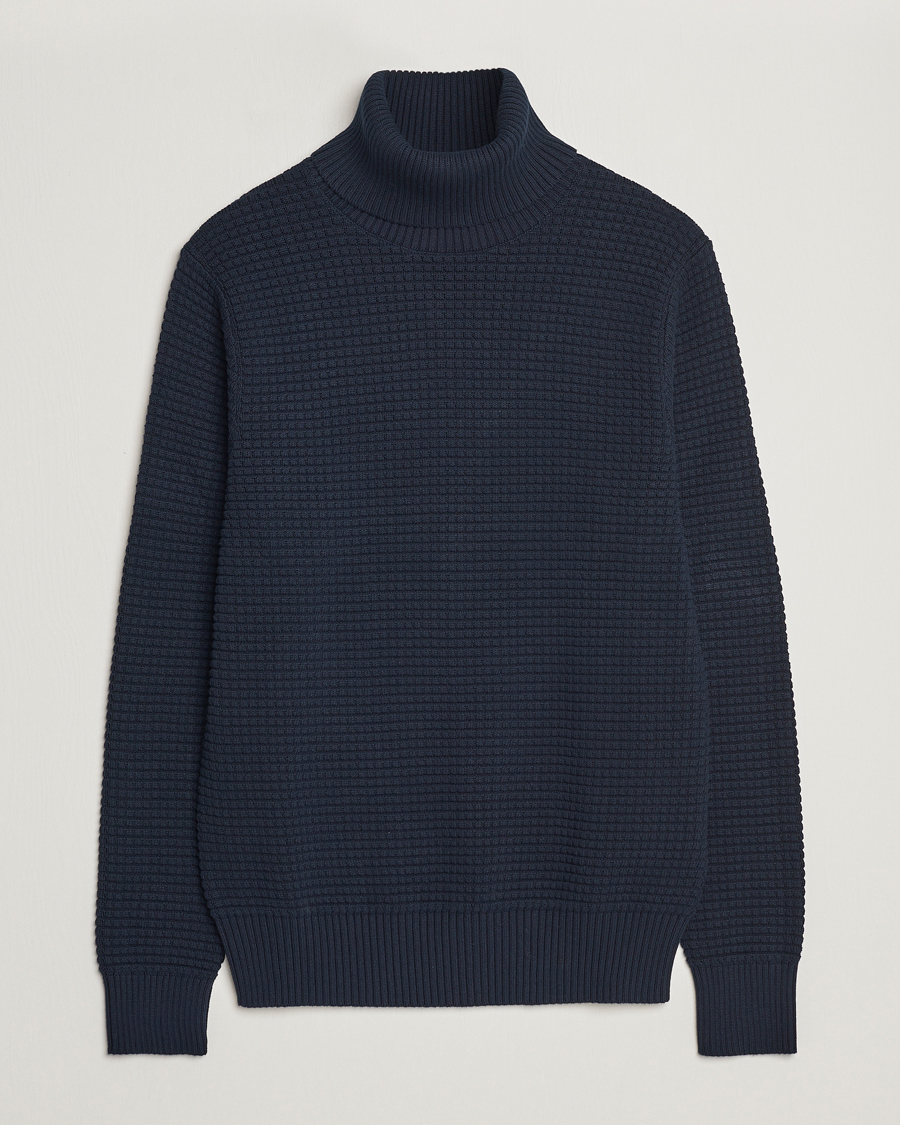 Herre | | J.Lindeberg | Olivero Cotton Turtle Sweater Navy