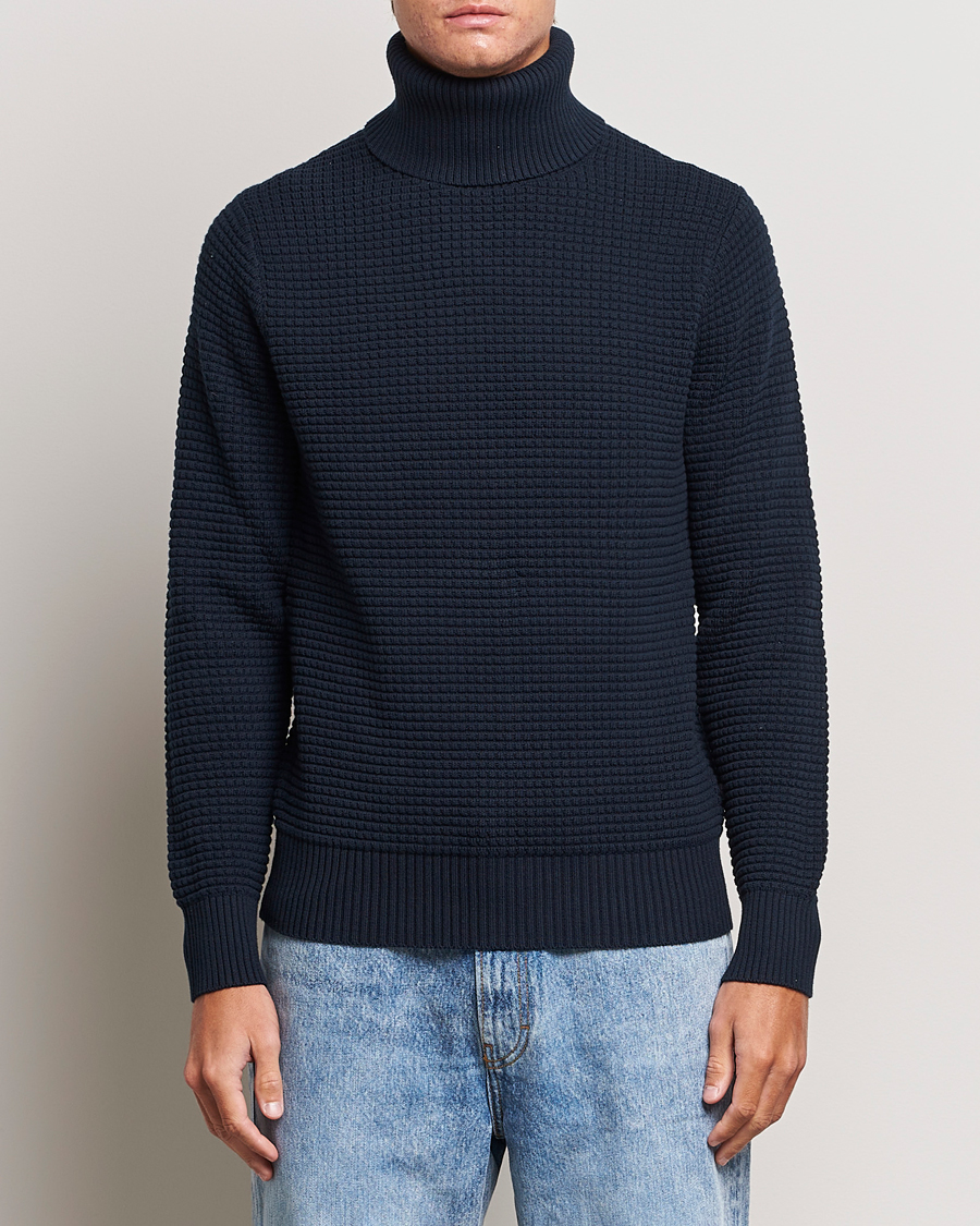 Herre | | J.Lindeberg | Olivero Cotton Turtle Sweater Navy