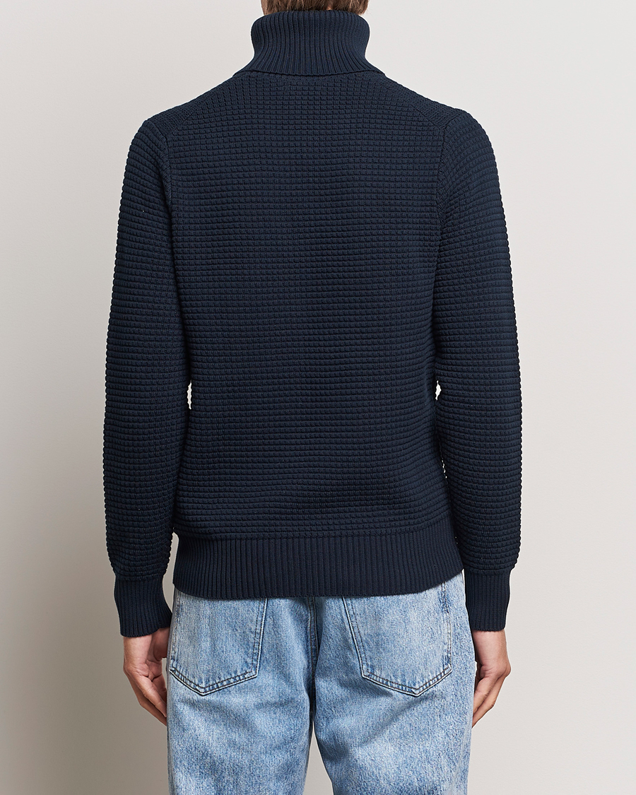 Herre | Gensere | J.Lindeberg | Olivero Cotton Turtle Sweater Navy